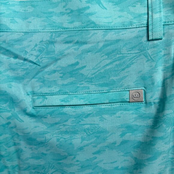 NEW PETER MILLAR Crown Sport Golf Shorts Men's 40 Waist Blue Game Fish Pattern - Picture 6 of 8